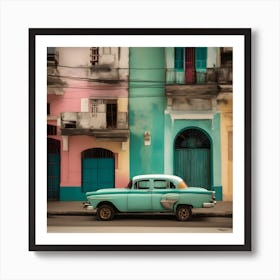 Old Car In Cuba Art Print