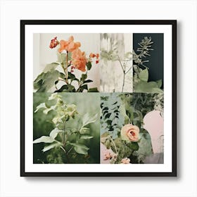 Collage Texture Photography Pictures Fonts Pastel Botanical Plants Layered Mixed Media Vi (13) Art Print