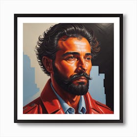 Enchanting Realism, Paint a captivating portrait of man 1, that showcases the subject's unique personality and charm. Generated with AI, Art Style_V4 Creative, Negative Promt: no unpopular themes or styles, CFG Scale_14.0, Step Scale_50. Art Print