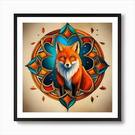 Fox In A Circle Art Print