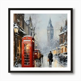 London Red Telephone Box Art Print