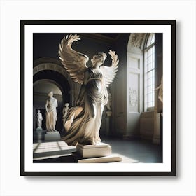 Angel Statue In A Museum Art Print