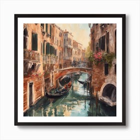 183016 Beautiful Venice Canals With Gondolas And Bridges, Xl 1024 V1 0 Art Print