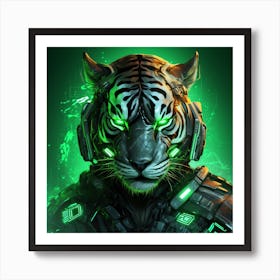 Tiger With Green Eyes Art Print