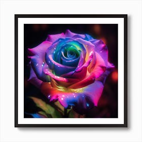 Rainbow Rose Art Print