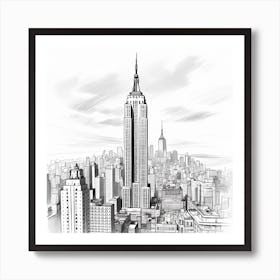 Empire State Building In New York City Art Print