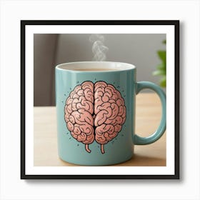 Mug with Brain Affiche