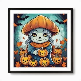 Halloween Cat Art Print