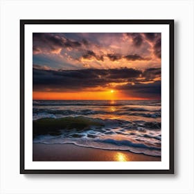 Sunset At The Beach 188 Art Print