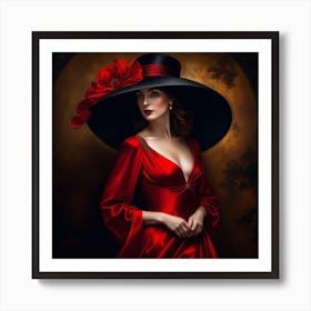 Lady In Red 9 Art Print