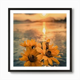 Sunset Flowers Art Print