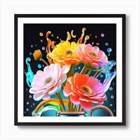 Luminous pastel flowers 6 Art Print