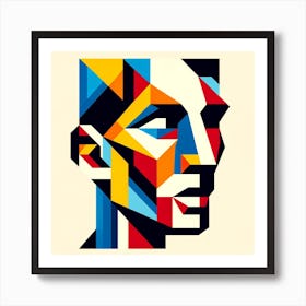 Geometric Man'S Head Art Print