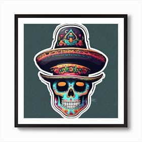 Day Of The Dead Skull 43 Art Print