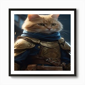 Cat In Armor Art Print