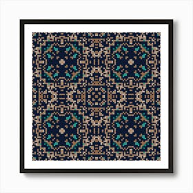 Beautiful knitted embroidery. Geometric ethnic oriental pattern traditional 3 Art Print