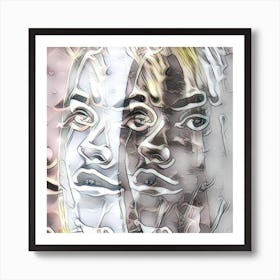 Abstract Faces Art Print