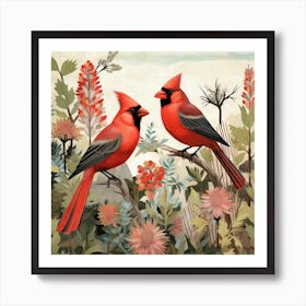 Bird In Nature Northern Cardinal 1 Art Print