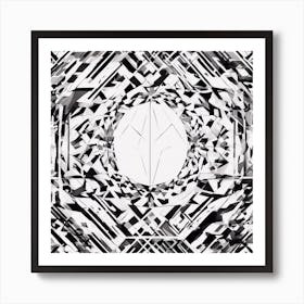 Abstract Geometric Patterns In Monochrome 2 Art Print