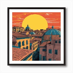 Sunset In Italy Art Print