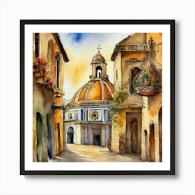 Village Church 1 Art Print