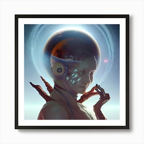 Woman In Space Art Print