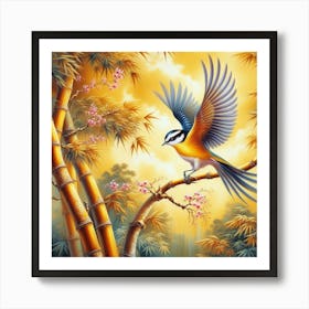 Bird In The Bamboo Art Print