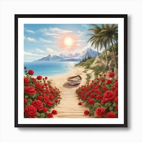 Roses On The Beach5 Art Print