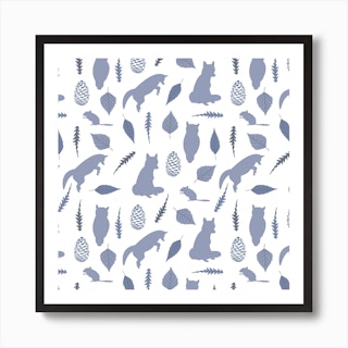 Winter Fox (Tide)Square  Art Print
