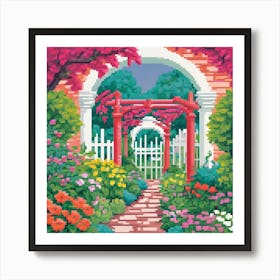 Garden Gate, Design An Artwork Of A Bustling City Street In The Rain Art Print