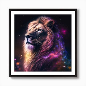 Galaxy Lion 1 Art Print