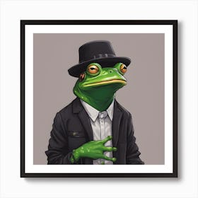 Frog In A Suit Art Print