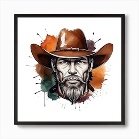 Portrait Of A Cowboy Art Print