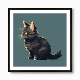 Black Kitten Art Print