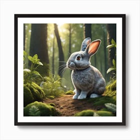 Rabbit In The Forest 89 Art Print