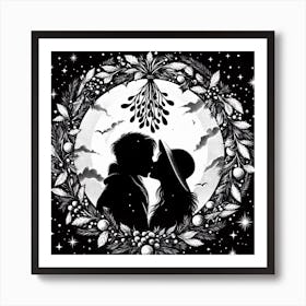 Christmas Kiss Art Print