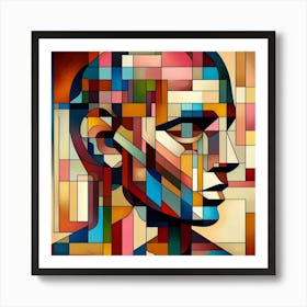 Abstract Man'S Head Art Print