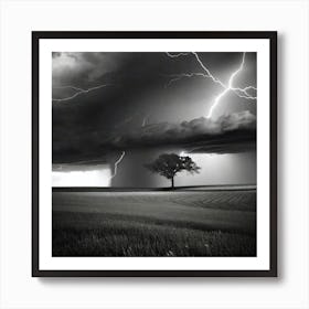 Lightning In The Sky 3 Art Print