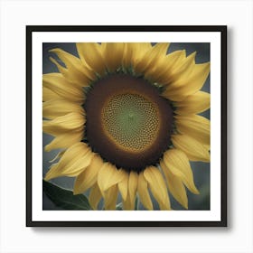 A Close Up Of A Delicate Sunflowers Bud Just Beginning To Bloom, With Soft Petals And Hints Of Vibra Art Print