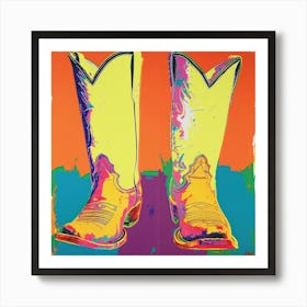 Cowboy Boots Pop Art 1 Art Print