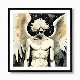 Fallen Male Angel Art Print