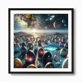 Space Eggs Art Print