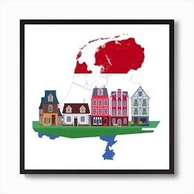 Map Of Netherlands Art Print