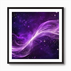 A Purple And Black Background With Stars And Smoke Magical Background Abstract Purple Lighting Art Print