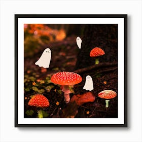 Autumn Ghost Forest Collage Art Print