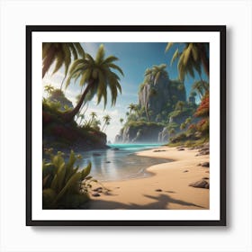 Tropical Beach Art Print