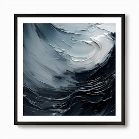 Grey Cascade Elegance Art Print