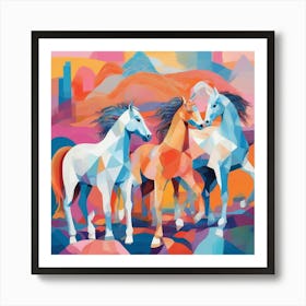 Three Horses 1 Art Print