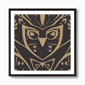 Abstract Owl Coffee 1 Art Print