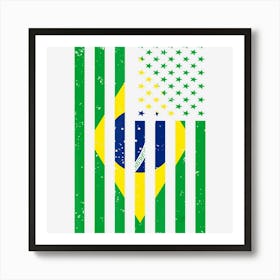 Brazil Brasil Soccer Usa America Flag Jersey Men Women Art Print